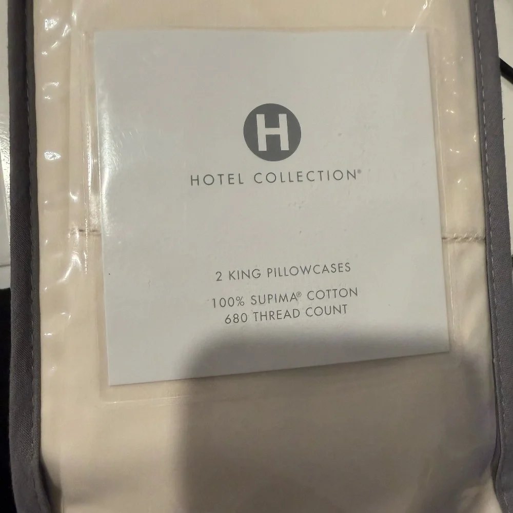 Hotel Collection 680 Thread Count 100% Supima Cotton Pillowcase Pair, King NWT - Picture 1 of 2